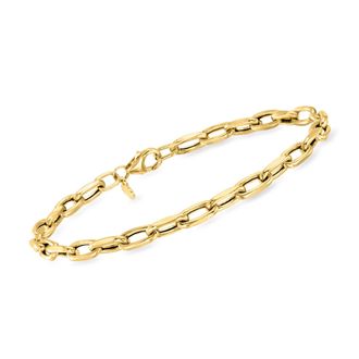Ross-Simons Italian 3mm 14kt Yellow Gold Cable-Chain Bracelet
