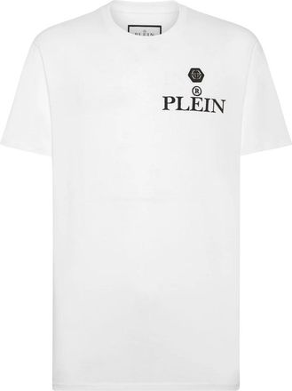 Philipp Plein T-Shirt Round Neck Iconic Plein - Heren - T-shirts - Wit - 3XL - Katoen - Tops