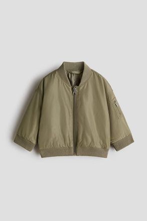 H&M Bomber Jacket in Khaki Green at Nordstrom, Size 12M