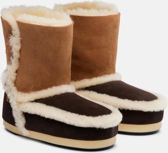 Moon Boot EVX shearling-trimmed suede ankle boots