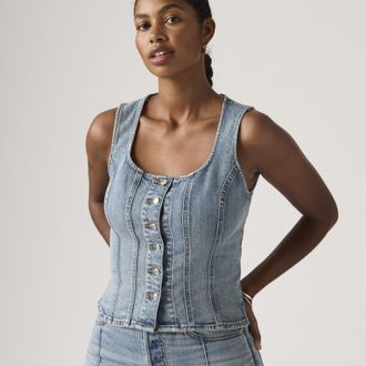 Levi's Sculpted Top - Womens - XS - Blue