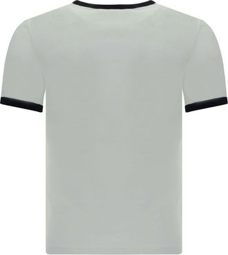 Courr&egrave;ges Womens Logo T-Shirt Heritage White-Black Cotton T-Shirts White/black And Polos