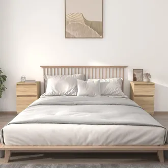 Berkfield Home Bedside Cabinets 2 pcs Sonoma Oak 40x35x70 cm in Brown | Size: 40 x 35 x 70 cm