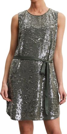 Velvet Sequin Katherine Dress In Grey