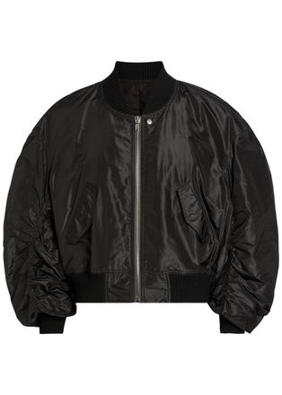 Rick Owens Secchia Silk Bomber Jacket - Black - 52 (IT52 / XL)