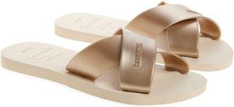 Havaianas Aqua Slide Sandal in Beige at Nordstrom, Size 11