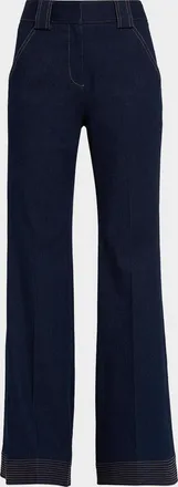 Veronica Beard Lancelor High-Rise Wide-Leg Jeans