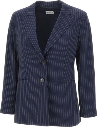 Marella Nelson Blazer - Dames - Blazers - Blauw - S - Leer - Jassen