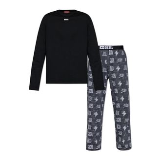 Diesel Heren, Nachtkleding & Lounge, Zwart, Maat: M Katoen