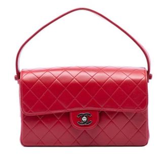 Chanel Pre-owned Vintage Quilted Handbag - Dames - Pre-owned - Rood - Maat: ONE Size Leer