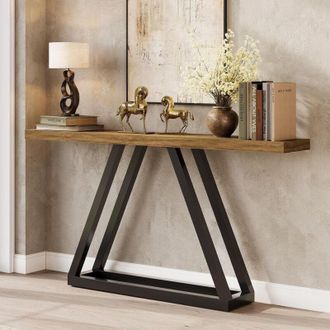 Tribesigns Tribesigns Tavolo consolle 160 cm, stile rustico, tavolo dingresso industriale, per corridoio e soggiorno, marrone