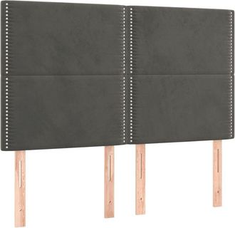 vidaXL Cabecero Con Luces Led Terciopelo Gris Oscuro 144x5x118/128 Cm Vidaxl