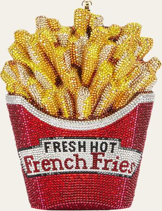 Judith Leiber Fresh Hot French Fries Crystal Minaudiere Clutch Bag