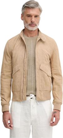 Trussardi Sailor Jacket in Suede - Heren - Bomber jackets - Beige - XL - Leer - Jassen