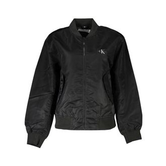 Calvin Klein Bomber Jackets, female, Black, XS, Elegant Zip-Up Sports Jacket