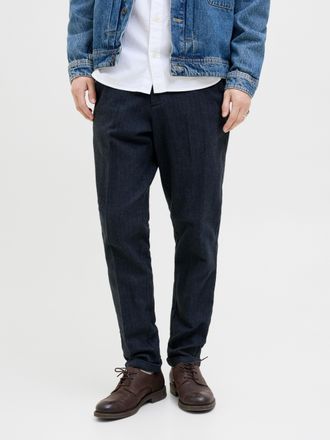 Jack & Jones Chinohose JACK & JONES JPSTACE HENRY CHINO SN, Herren, Gr. 28, L&auml;nge 30, blau (navy blazer detail:herringbone), Web, Obermaterial: 72% Baumwolle, 17% 