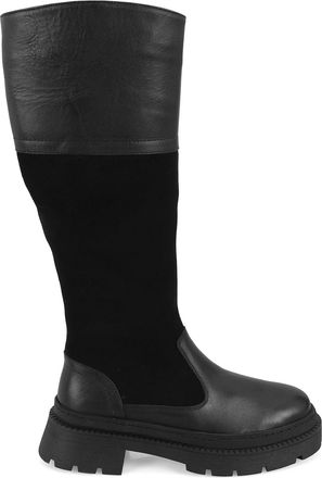 Desa Womens Leather Boots - Flat Heel, Breathable | Black - 40