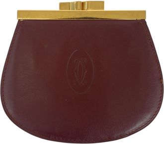 Cartier Bordeaux Wine Red Leather Coin Purse/Coin Case (Pre-Owned)