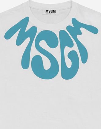 Msgm Kids T-Shirt Cotton White T-Shirts And Polos
