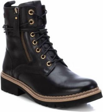 Xti Womens Carmela Leather Booties In Black