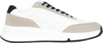 A|X Armani Exchange Witte Sneakers met Beige en Blauwe Details - Heren - Sneakers - Wit - 45 EU - Leer - Schoenen
