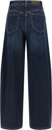 Brunello Cucinelli Wide-Leg Cotton Denim Jeans - Blue