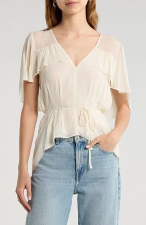 Paige Willa Cape Shoulders Top in Antique White at Nordstrom, Size Xx-Small