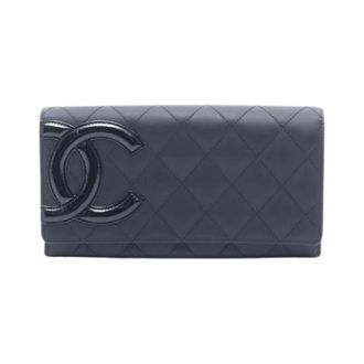 Chanel Pre-owned Wallets, female, Black, Size: ONE SIZE Pre-owned Cambon Line Patent Leather Long Wallet