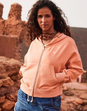 Roxy Womens Roxy Womens Sahara Vibes Zip Up Hoodie - Terra Cotta - Size: 18/16