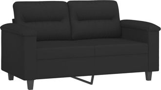 vidaXL Vidaxl - Sof&aacute; De 2 Plazas De Tela De Microfibra Negro 120 Cm