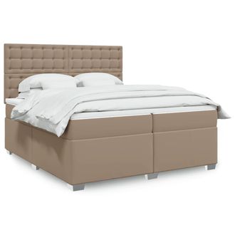 vidaXL Vidaxl - Giroletto A Molle Con Materasso Cappuccino 200x200cm Similpelle