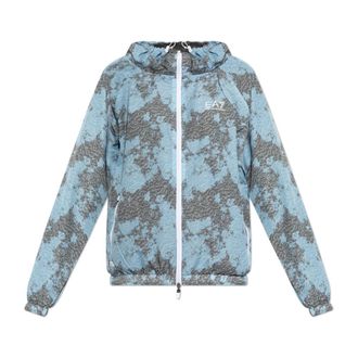 Emporio Armani Light Jackets, female, Blue, Size: XS Dynamic Athlete Reversible Jacket