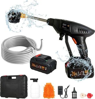 Elle Hidrolimpiadora Inal&aacute;mbrica De 870 Psi - Motor De Litio De 300 W - Caudal De 3,5 A 5,5 L/min - Boquilla Multifunci&oacute;n 6 En 1 - Para Lavar Coches Y Jard