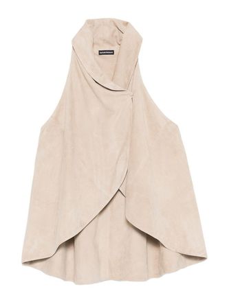 Emporio Armani Leather High-Neck Top