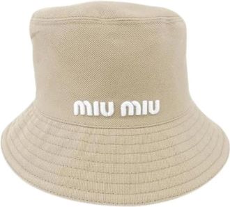 Miu Miu Pre-owned Accessories, male, Beige, Size: ONE SIZE Pre-owned Hat