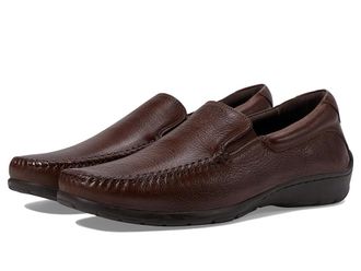 Johnston & Murphy Crawford Venetian Mens Slip on Shoes Mahogany Tumbled Full Grain : 10.5 XW (EEE), Leather