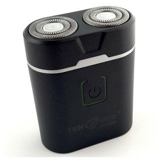 Trade Shop Trade Shop - Mini Rasoio 2 Testine Elettrico Ricaricabile Uomo Barba Waterproof Mod. 6558