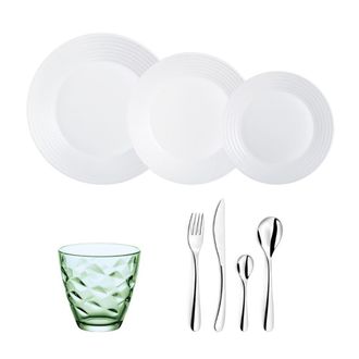 Luminarc Vajilla vidrio opal blanca 48 piezas