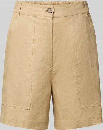 Max Mara Regular Fit Shorts aus reinem Leinen Modell IVELETTA in Sand, Gr&ouml;&szlig;e 34