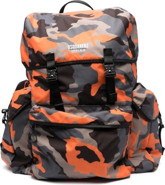 Dsquared2 camouflage print backpack - men - Nylon - OS - Orange