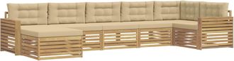 vidaXL Conjunto De Sof&aacute;s De Exterior 7 Uds. Y Beige Vidaxl