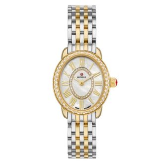 Michele Serein Oval Quartz Diamond Mother of Pearl Dial Ladies Watch MWW21H000002