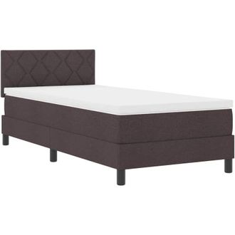 vidaXL Vidaxl - Cama Box Spring Con Colch&oacute;n Marr&oacute;n Oscuro 90 X 200 Cm Tela