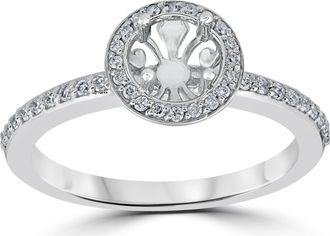 Pompeii3 1/3ct Diamond Engagement Ring Semi Mount 14K White Gold Size Selectable