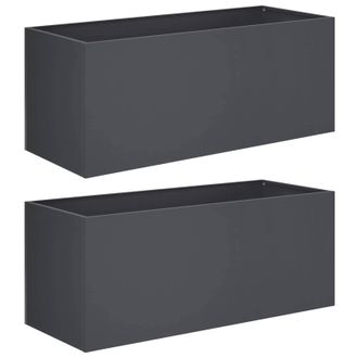 vidaXL Macetero De Jard&iacute;n 2 Uds. Gris Antracita 100 X 40 X 40 Cm Vidaxl