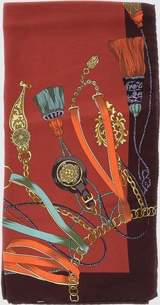 Etro Square Pure Silk Scarf with Ethnic-Inspired Graphic Print