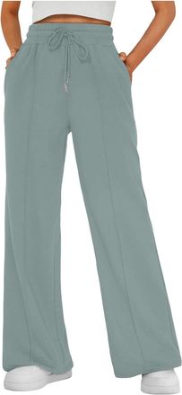 Generic Tracksuit Bottoms Ladies Gym Trousers Drawstring Sweatpants with Pockets Wide Leg Trousers Ladies Travel Pants Elastic High Waist Casual Joggers Casua