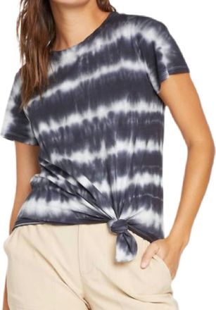 Sanctuary Perfect Knot Tee In Black Stripe Tie Dye
