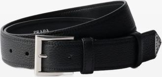 Prada Cintura in pelle zigrinata - Nero