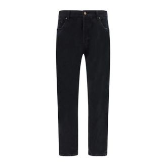 Saint Laurent Straight Jeans, male, Black, Size: W30 Relaxed Straight Jeans